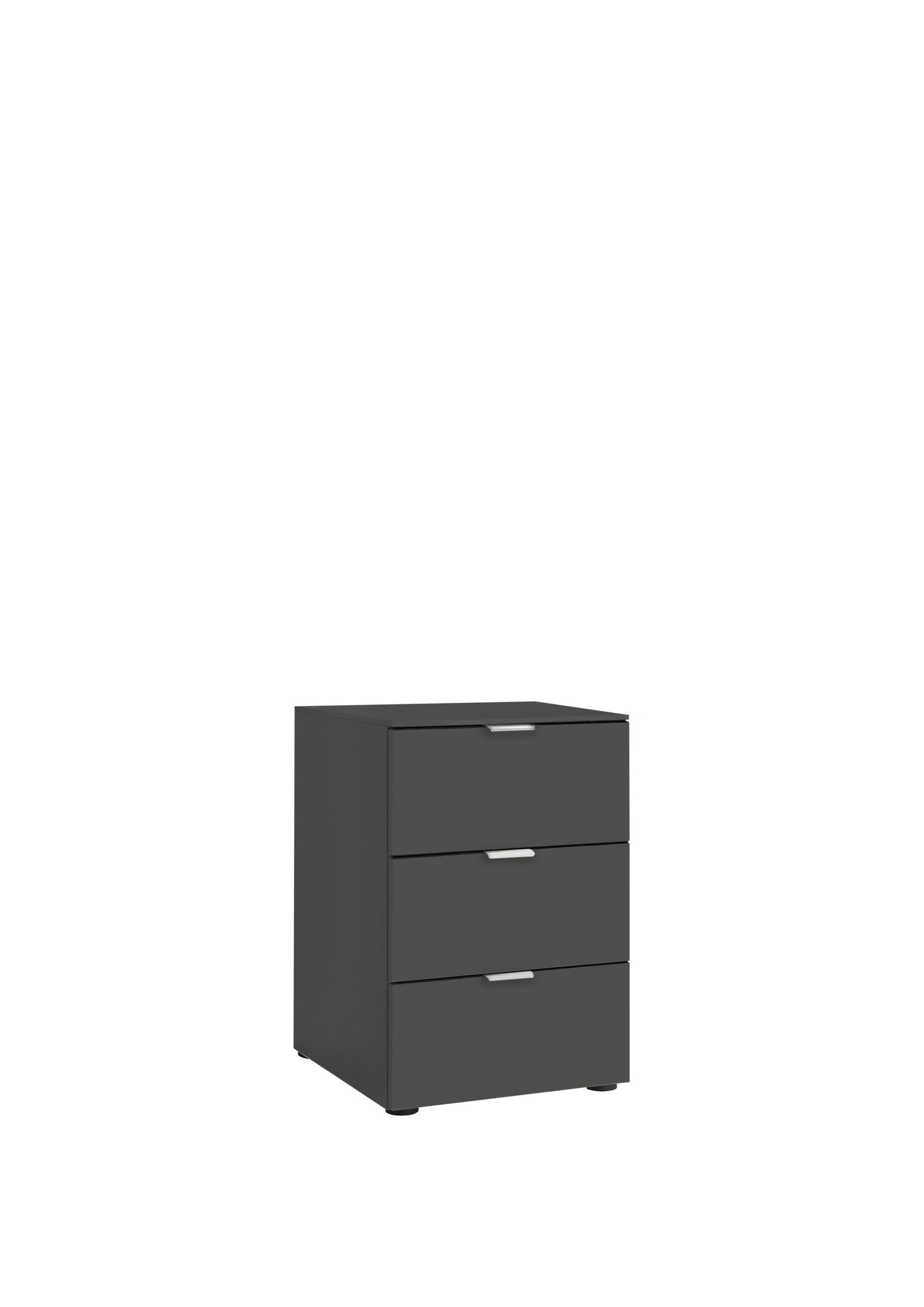 NACHTSCHRANK 40/58/40 cm  - Anthrazit/Alufarben, Holzwerkstoff/Kunststoff (40/58/40cm) - Moderano