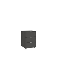 NACHTSCHRANK 40/58/40 cm  - Anthrazit/Alufarben, Holzwerkstoff/Kunststoff (40/58/40cm) - Moderano