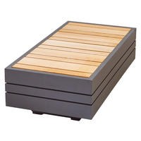 LOUNGETISCH 74/37/22,5 cm Holz, Metall  - Graphitfarben/Teakfarben, Design, Holz/Metall (74/37/22,5cm) - Zebra 