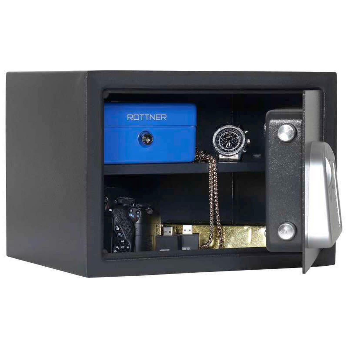 TRESOR - Anthrazit, KONVENTIONELL, Metall (35/25/28cm) - ROTTNER