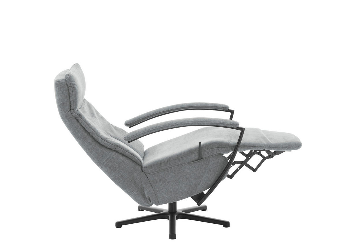 RELAXSESSEL WÜRZBURG-STYLE -EXKLUSIV- - Hellgrau/Schwarz, Design, Textil/Metall (76/110/83cm) - Beldomo Speed