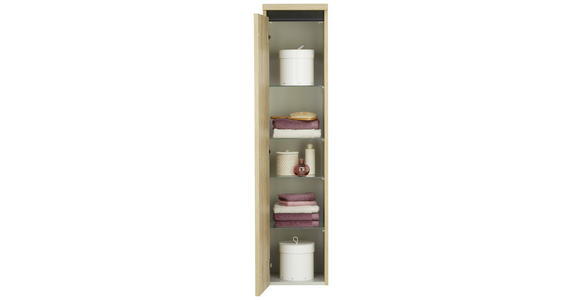 MIDISCHRANK 30/133,8/30 cm  - Eichefarben, MODERN, Glas/Holzwerkstoff (30/133,8/30cm) - Dieter Knoll