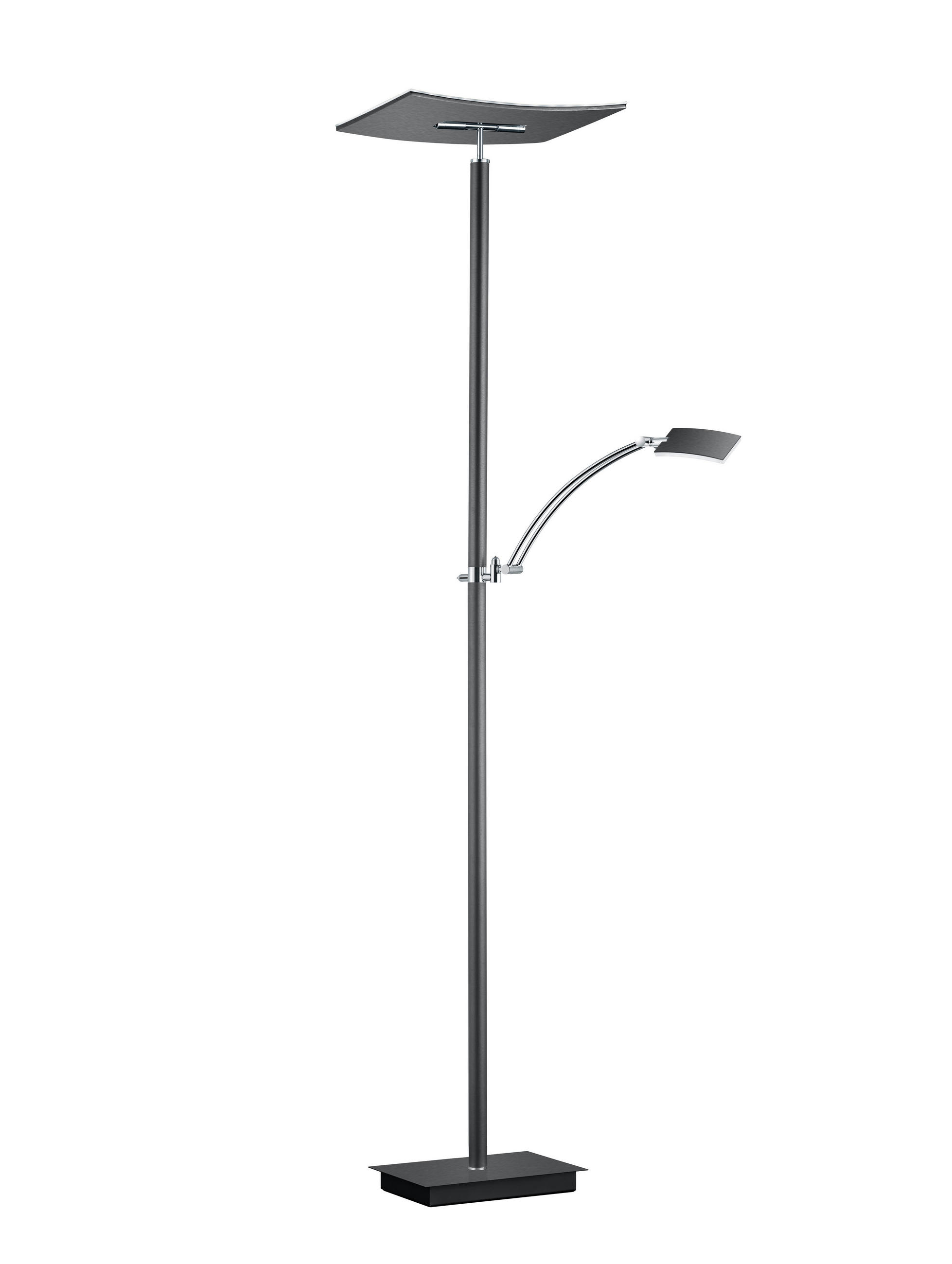 LED-STEHLEUCHTE - Weiss/Anthrazit, Design, Kunststoff/Metall (182cm)