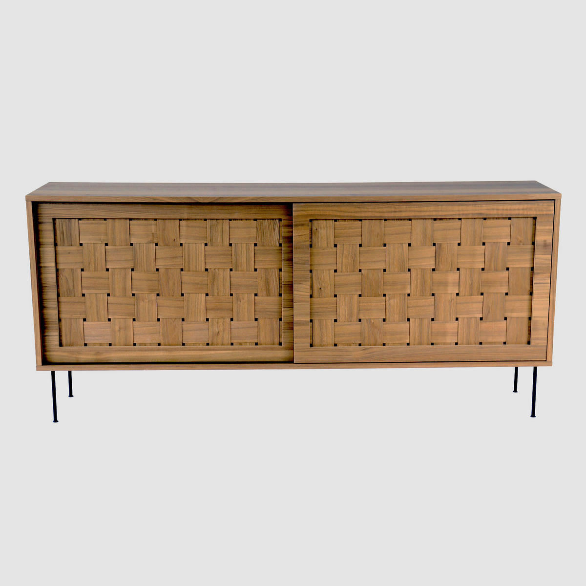 SIDEBOARD 178/80/38 cm  - valnötsfärgad/svart, Klassisk, metall/trä (178/80/38cm) - Niels Andersson