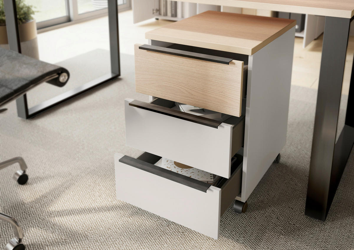 ROLLCONTAINER 40/63/50 cm  - Kaschmir/Eichefarben, Design, Holzwerkstoff/Kunststoff (40/63/50cm) - Germania