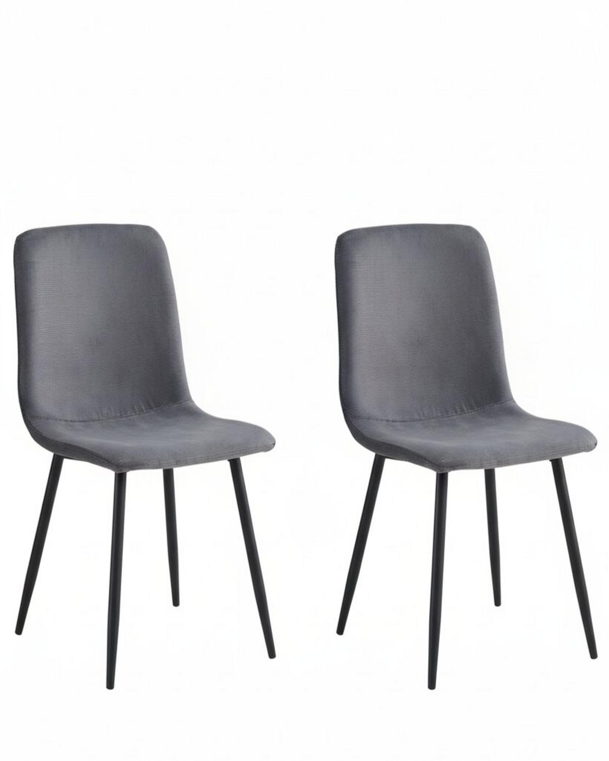 STUHL-SET 2 Stück Stoffauswahl Mikrofaser  - Anthrazit/Schwarz, MODERN, Textil/Metall (44/92/54cm) - MID.YOU