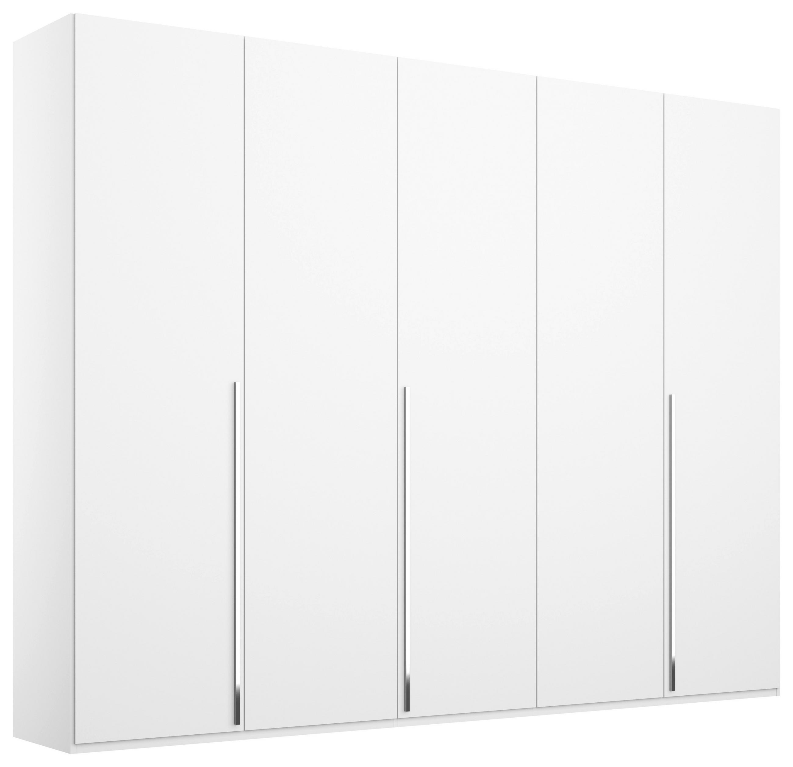 DREHTÜRENSCHRANK 251/223/60 cm,  in Weiß, 5-türig  - Chromfarben/Weiß, Design, Holzwerkstoff/Metall (251/223/60cm) - home24