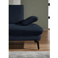 ECKSOFA in Chenille, Mikrofaser Dunkelblau  - Schwarz/Dunkelblau, Design, Textil/Metall (157/299cm) - Dieter Knoll