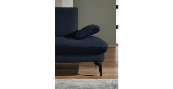 ECKSOFA in Chenille, Mikrofaser Dunkelblau  - Schwarz/Dunkelblau, Design, Textil/Metall (157/299cm) - Dieter Knoll