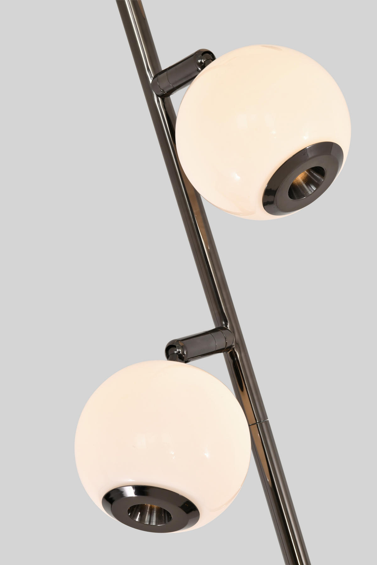 LED-STEHLEUCHTE Luberon 32,5/151/32,5 cm  - Schwarzchrom, Design, Glas/Kunststoff (32,5/151/32,5cm)