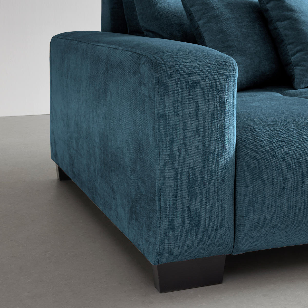 BIG SOFFA i petrol  - petrol/svart, Modern, trä (246/93/124cm) - MID.YOU