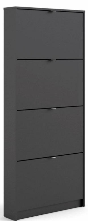 SKOSKÅP i 70,3/162/16,55 cm - aluminiumfärgad/svart, Design, metall/trämaterial (70,3/162/16,55cm) - Best Price