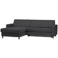 ECKSOFA in Webstoff Dunkelgrau  - Dunkelgrau/Schwarz, Design, Kunststoff/Textil (165/257cm) - Xora