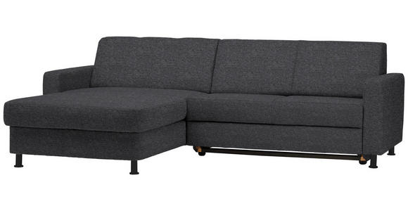 ECKSOFA in Webstoff Dunkelgrau  - Dunkelgrau/Schwarz, Design, Kunststoff/Textil (165/257cm) - Xora