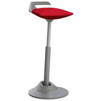 BÜROHOCKER   Grau, Rot  - Rot/Grau, Basics, Textil/Metall (38/60-93/38cm) - Aeris