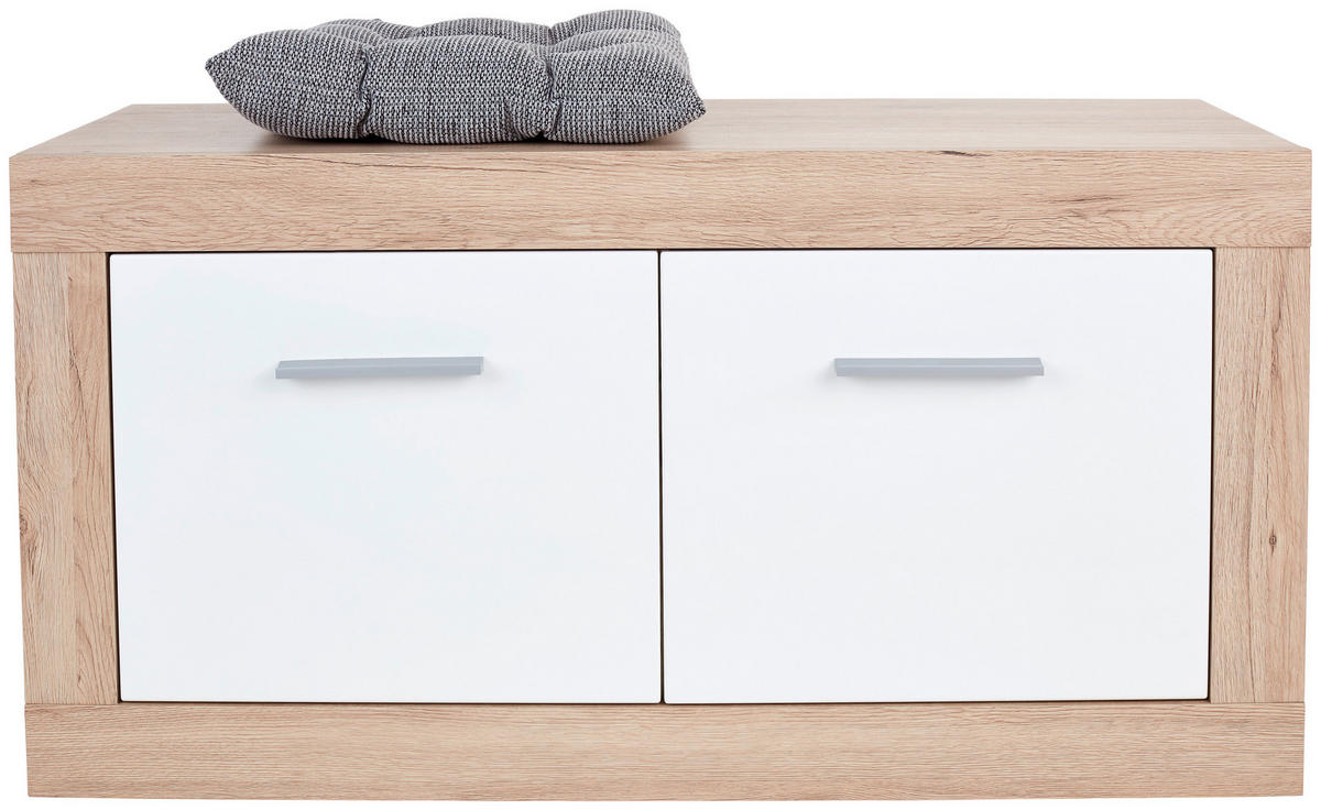 GARDEROBNA KLOP bela, barve hrasta - barve kroma/črna, Konvencionalno, umetna masa/leseni material (94,9/49,2/36cm) - Xora