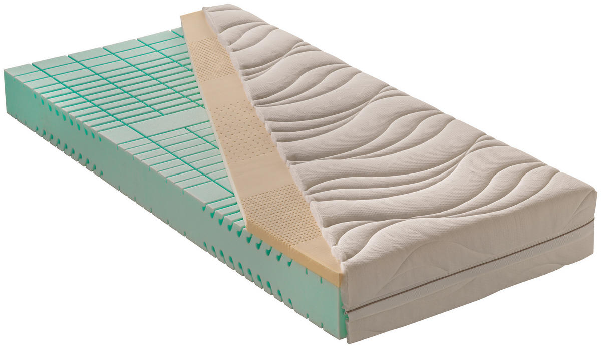 KALTSCHAUMMATRATZE 90/200 cm Höhe ca. 23 cm 7 -Zonen - Weiß, Basics, Textil (90/200cm) - Novel
