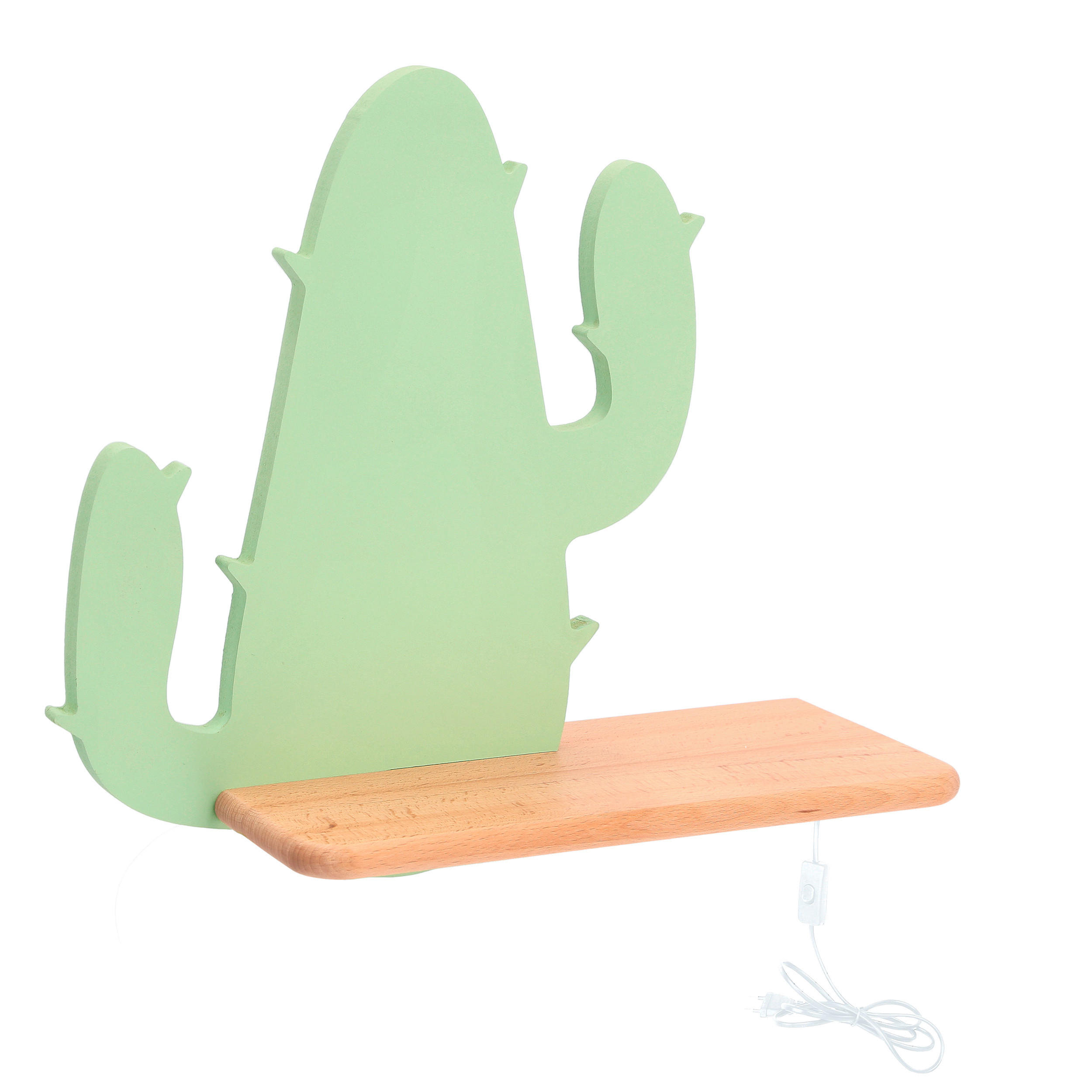 VÄGGLAMPA FÖR BARN Cactus 2 33/12/29.5 cm   - grön, Basics, metall/trämaterial (33/12/29.5cm)