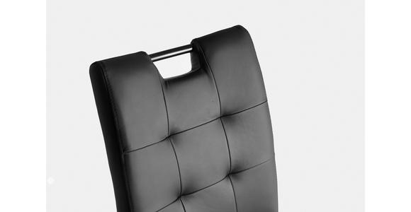 SCHWINGSTUHL    Echtleder  - Schwarz, Design, Leder/Metall (46/97/58cm) - Novel