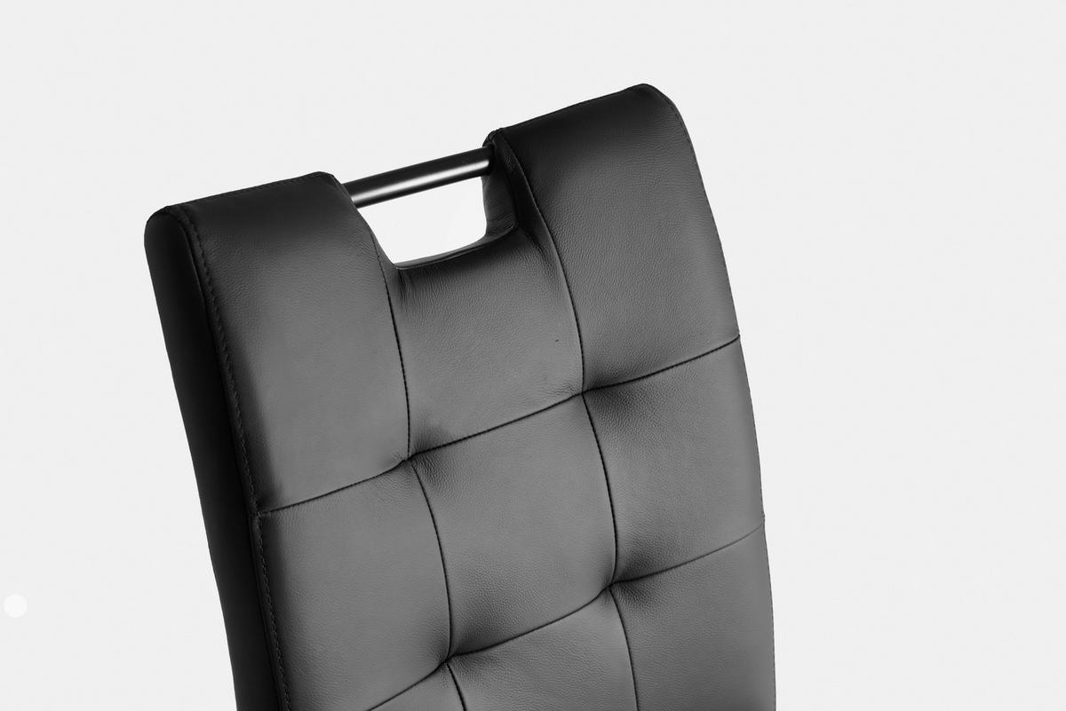 SCHWINGSTUHL    Echtleder  - Schwarz, Design, Leder/Metall (46/97/58cm) - Novel