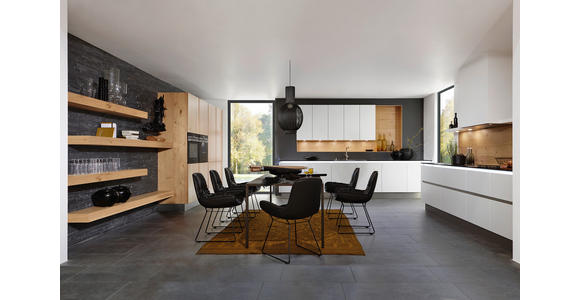 EINBAUKÜCHE - Eichefarben/Weiß, Design, Holzwerkstoff - Dieter Knoll