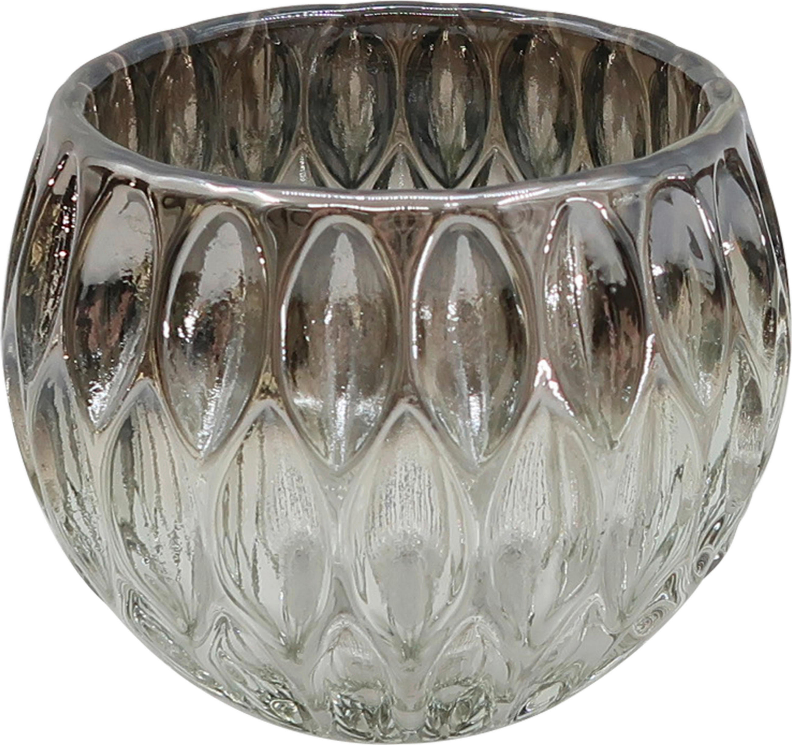 KERZENHALTER - Grau, Basics, Glas (11/9cm) - Ambia Home