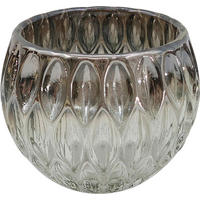 KERZENHALTER - Grau, Basics, Glas (11/9cm) - Ambia Home