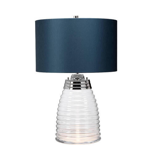 BORDSLAMPA Elstead Milne 41/64.3 cm   - klar/petrol, Design, metall/glas (41/64.3cm) - Elstead Lighting