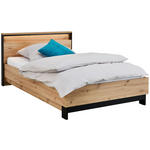 BETT 120/200 cm in Schwarz, Eiche Artisan - Schwarz/Eiche Artisan, KONVENTIONELL, Holzwerkstoff/Metall (120/200cm) - Voleo