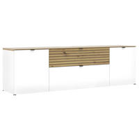 LOWBOARD  in 181/54/41 cm  - Weiss/Schwarz, Modern, Holzwerkstoff/Metall (181/54/41cm) - Voleo