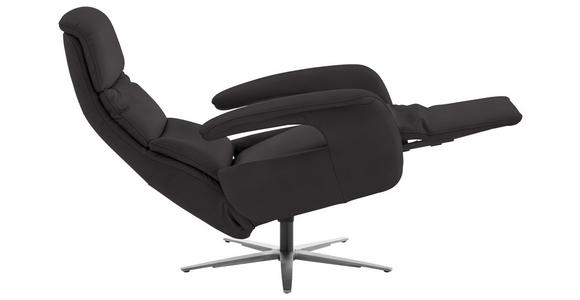 RELAXSESSEL in Leder Dunkelbraun  - Edelstahlfarben/Dunkelbraun, Design, Leder/Metall (76/119/86cm) - Dieter Knoll