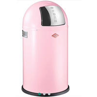 ABFALLSAMMLER PUSHBOY JUNIOR 22 L  - Edelstahlfarben/Pink, KONVENTIONELL, Kunststoff/Metall (35/63cm) - Wesco