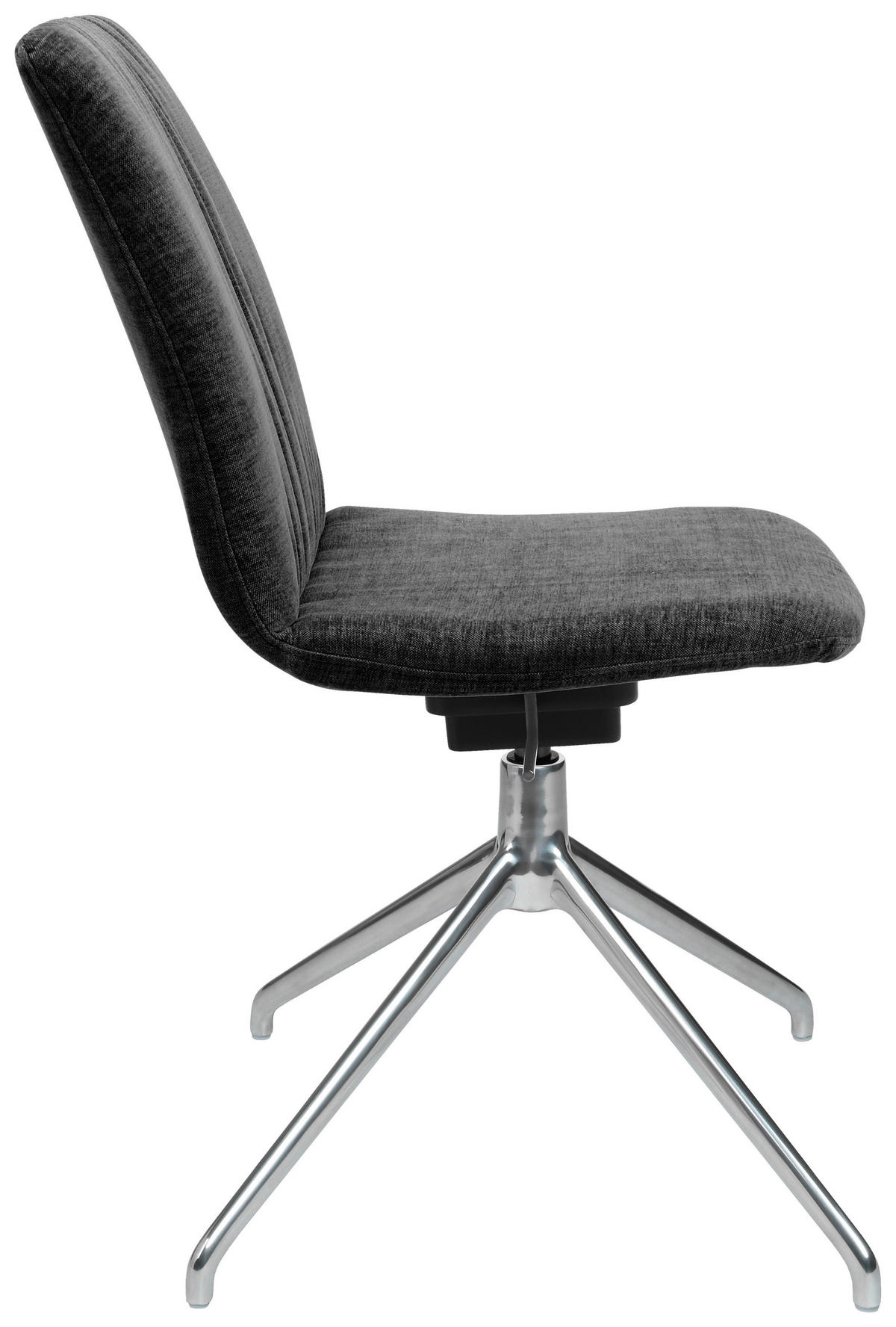 STUHL  in Stahl Velours  - Anthrazit, Design, Textil/Metall (46/81,5-84,5/55cm) - Johann Jakob