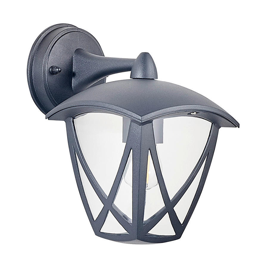 APLICĂ DE EXTERIOR - străveziu/negru, Basics, plastic/metal (20/23.5/17cm)