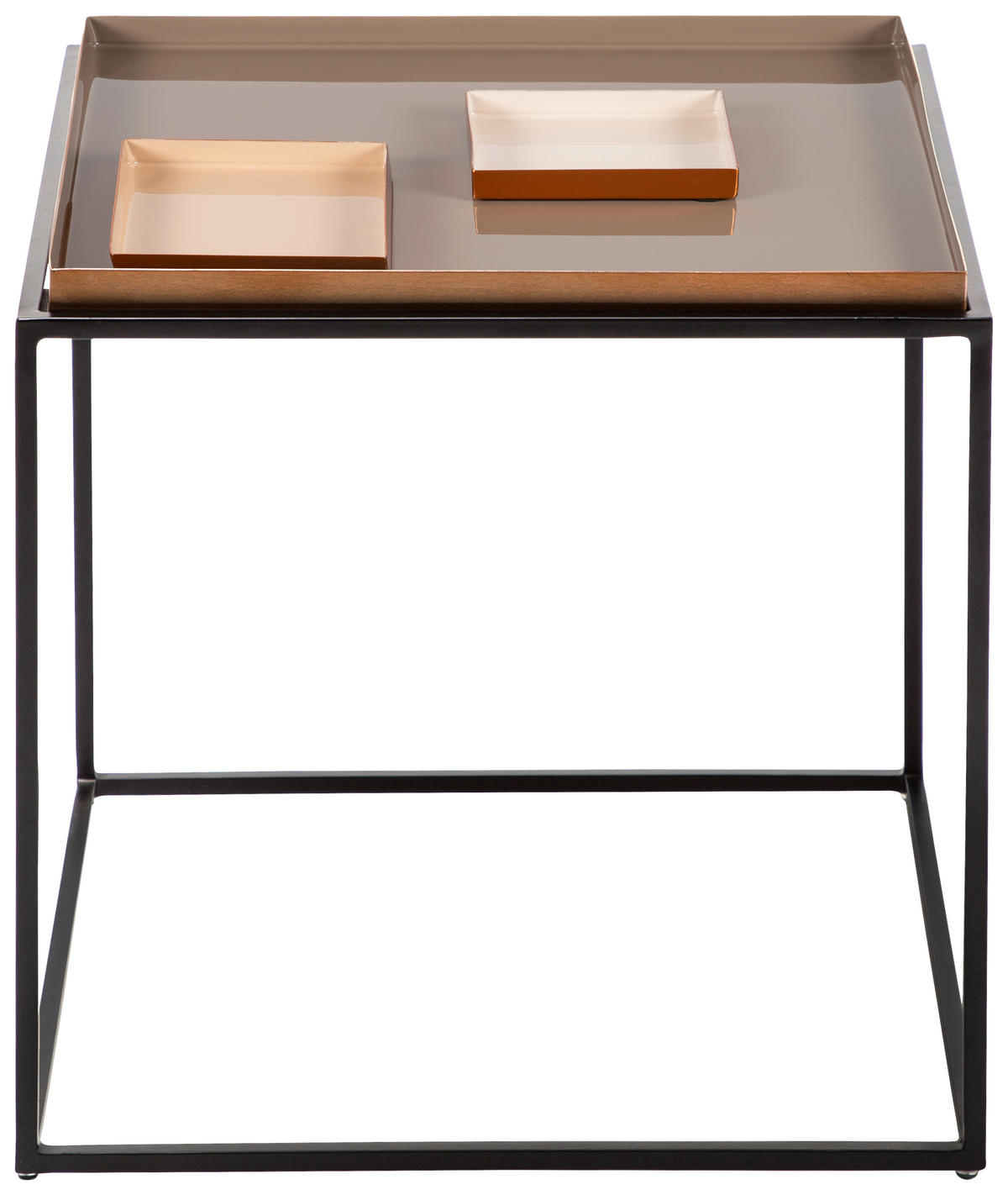 BEISTELLTISCH 40/40/40 cm Creme, Beige, Mokka quadratisch  - Beige/Creme, Design, Metall (40/40/40cm) - Kayoom