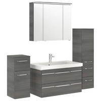BADEZIMMER 5-teilig  in 152 cm  - Chromfarben/Graphitfarben, KONVENTIONELL, Glas/Holzwerkstoff (152cm) - Pelipal