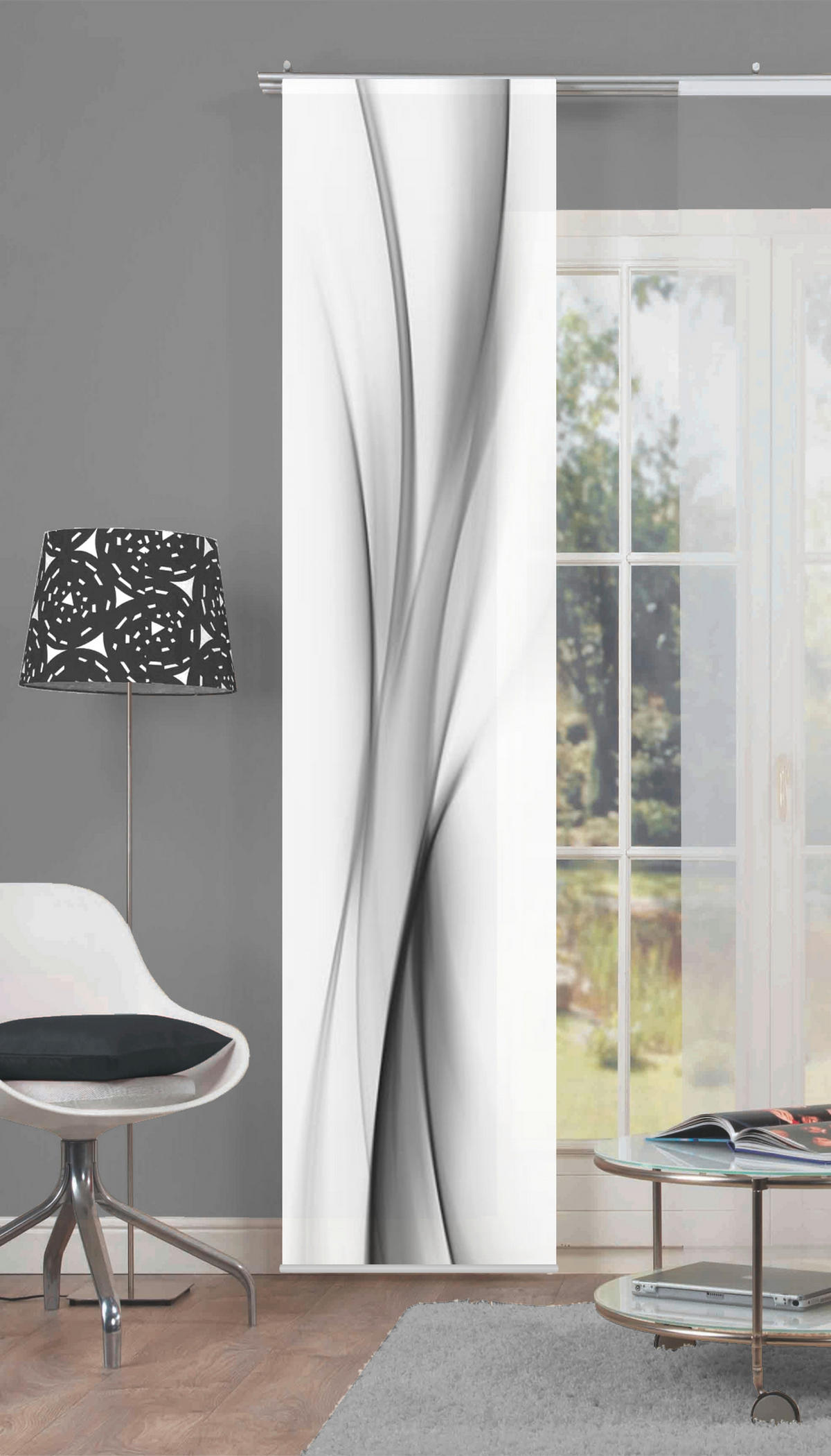 FLÄCHENVORHANG   blickdicht  60/245 cm   - Grau, Design, Textil (60/245cm)