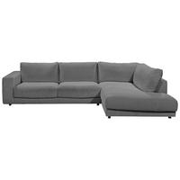 ECKSOFA in Cord Dunkelgrau  - Dunkelgrau/Schwarz, Design, Kunststoff/Textil (325/224cm) - Hom`in