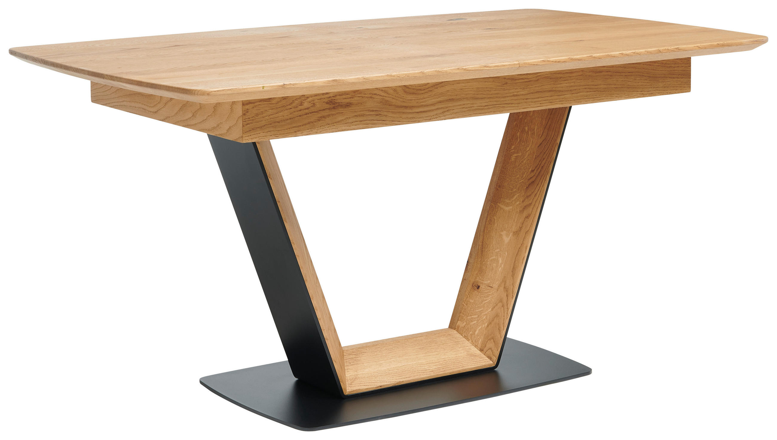 ESSTISCH Schwarz, Eichefarben rechteckig  ausziehbar, in verschiedenen Größen erhältlich  - Eichefarben/Schwarz, KONVENTIONELL, Holz/Metall (150-190/90/76cm) - Voleo
