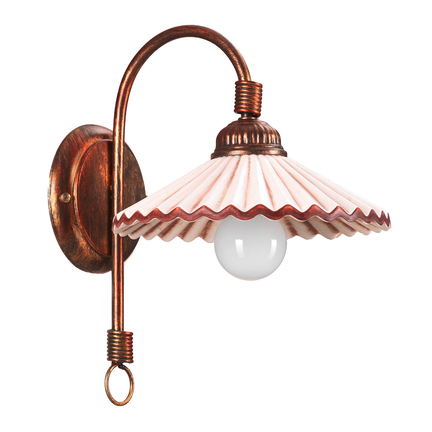 WANDLEUCHTE 27/20/30 cm   - Bernsteinfarben/Bronzefarben, KONVENTIONELL, Keramik/Metall (27/20/30cm)