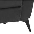 3-SITZER-SOFA Lederlook, Mikrofaser Grau  - Schwarz/Grau, KONVENTIONELL, Textil/Metall (215/102/96cm) - Carryhome