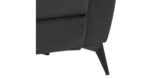 3-SITZER-SOFA Lederlook, Mikrofaser Grau - Schwarz/Grau, KONVENTIONELL, Textil/Metall (215/102/96cm) - Carryhome