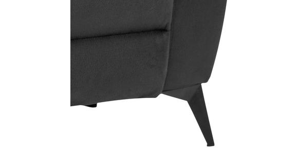 3-SITZER-SOFA Lederlook, Mikrofaser Grau  - Schwarz/Grau, KONVENTIONELL, Textil/Metall (215/102/96cm) - Carryhome