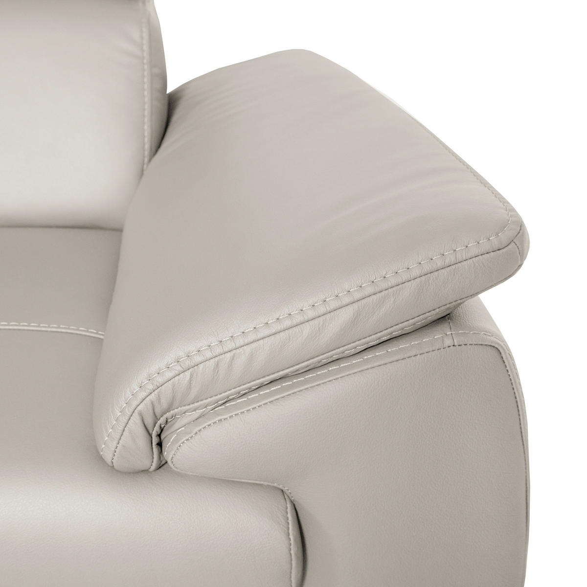 ECKSOFA  in Echtleder Platinfarben  - Platinfarben/Schwarz, Design, Leder/Holz (265/265cm) - Livetastic