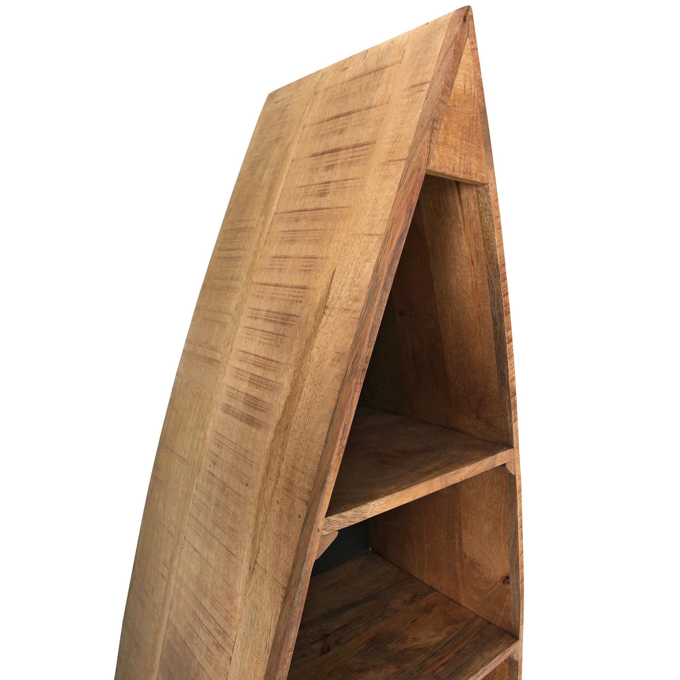 BOOTSREGAL Mangoholz massiv Naturfarben, Schwarz  - Schwarz/Naturfarben, LIFESTYLE, Holz/Holzwerkstoff (60/182/36cm) - Landscape