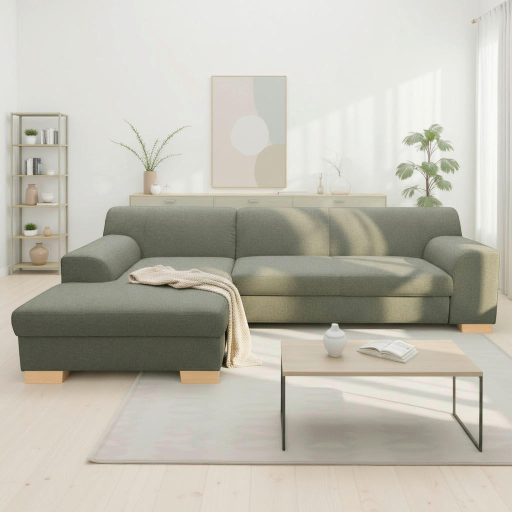 Mid.you Eckschlafsofa Tinos Grün 273x157 cm