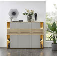 HIGHBOARD 180/131/40 cm  - Eichefarben/Grau, KONVENTIONELL, Glas/Holz (180/131/40cm) - Venda