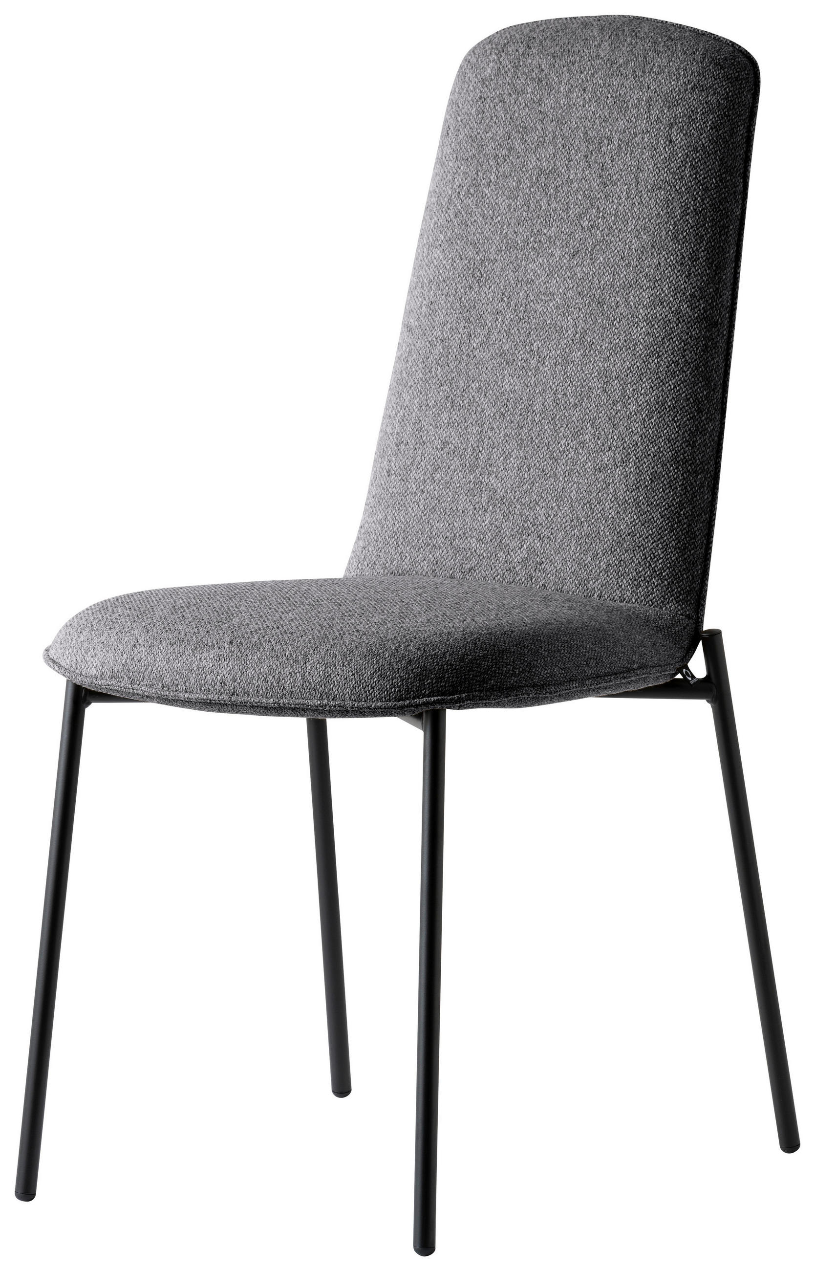 STUHL Struktur Schwarz  - Schwarz, Design, Textil/Metall (48/95/60cm) - Connubia 
