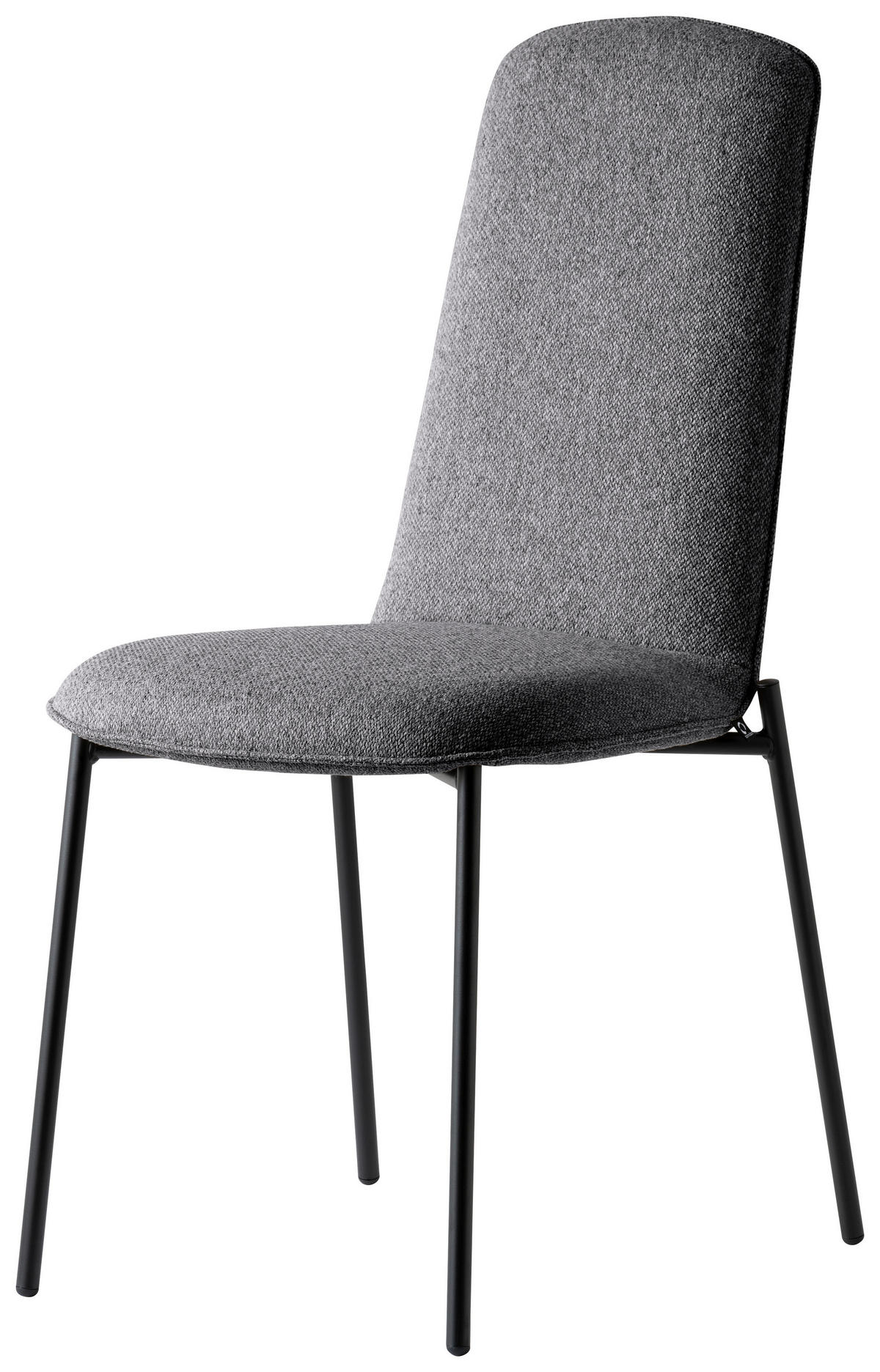 STUHL Struktur Schwarz  - Schwarz, Design, Textil/Metall (48/95/60cm) - Connubia 
