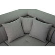 ECKSOFA in Webstoff Hellgrau  - Silberfarben/Hellgrau, Design, Textil/Metall (226/257cm) - Xora